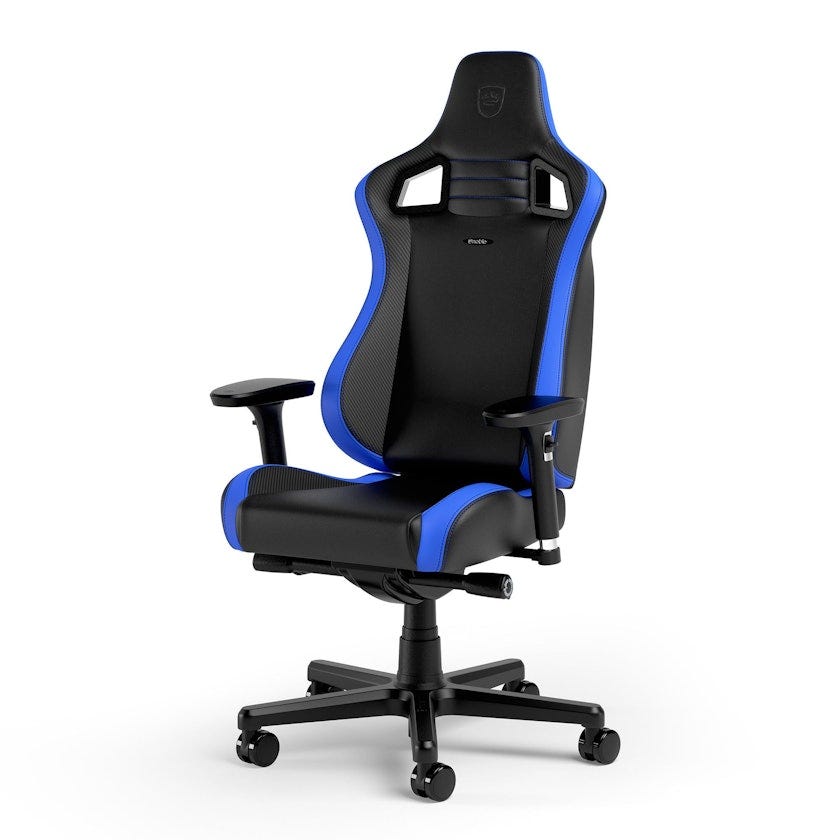 Noble Chairs Epic Compact Gaming Chair-Black/Carbon/Blue Chair