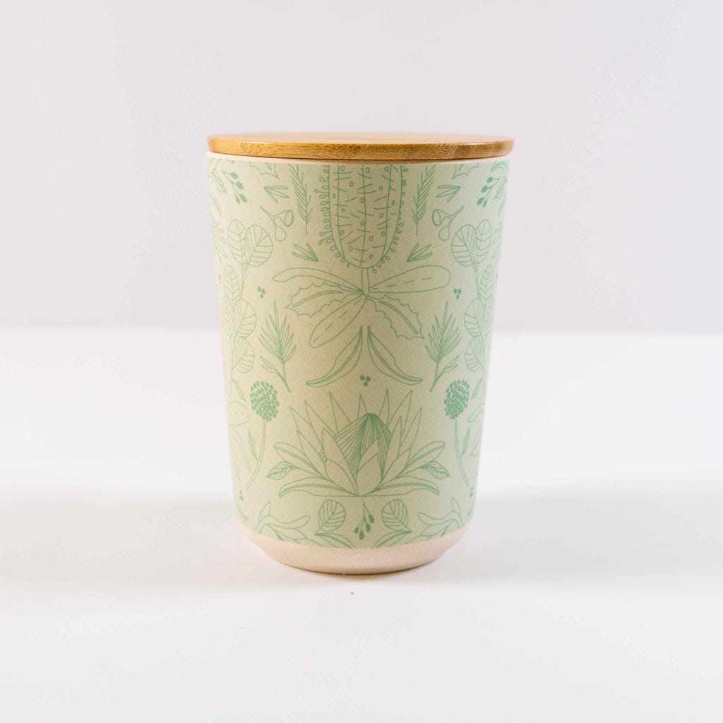 K Style Bamboo Canister Lush - Mint Flora Sml