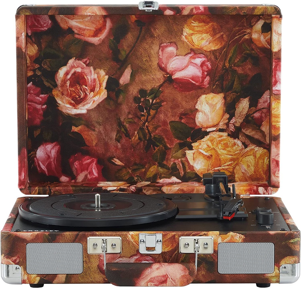 Cruiser Plus Portable Turntable With Bluetooth Out- Floral