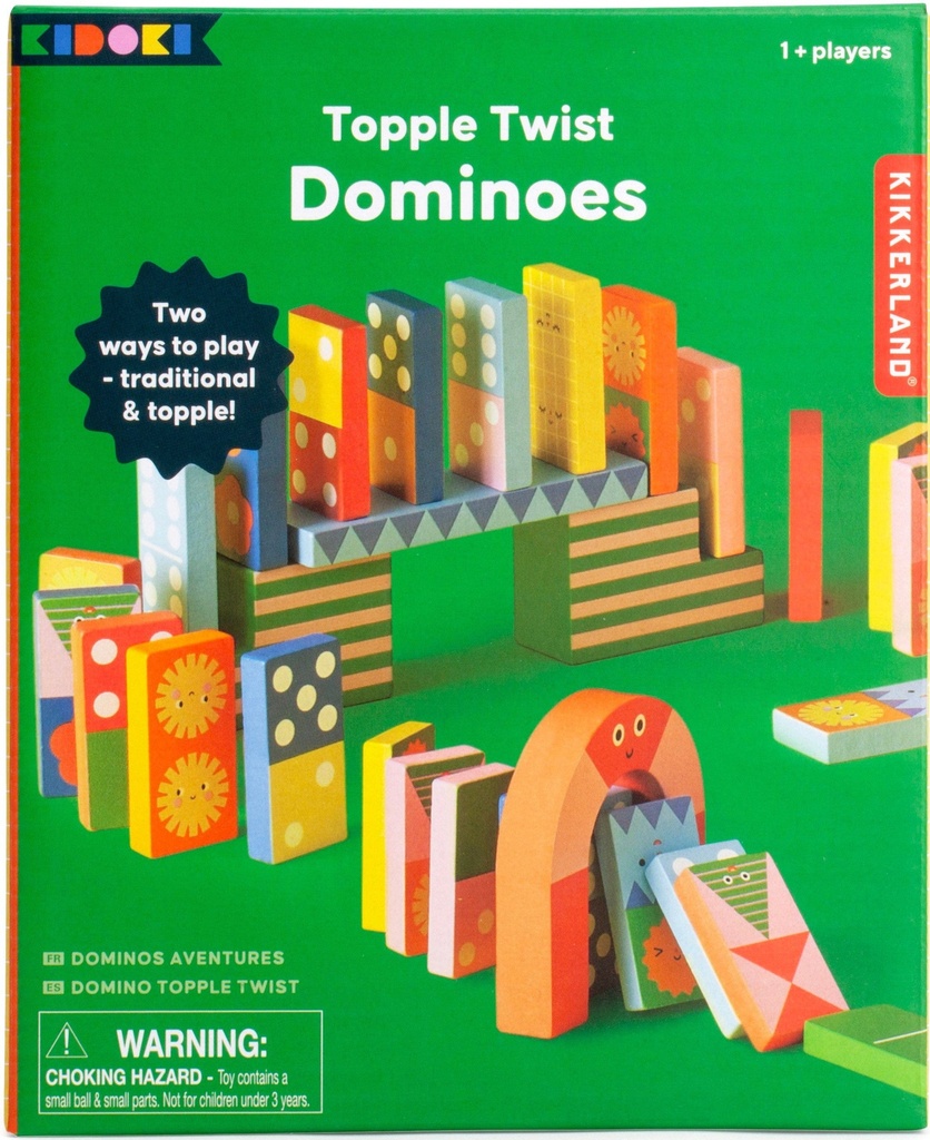 Kikkerland Topple Twist Dominoes PKG-FSC Mixed