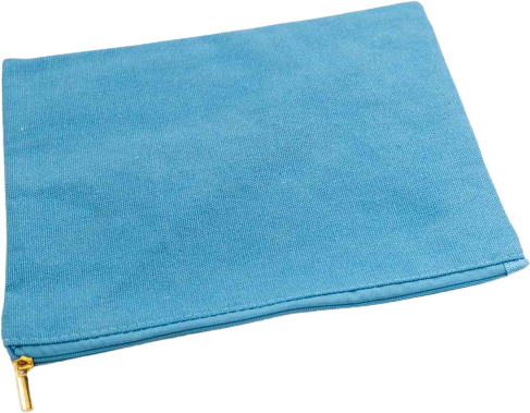 Large blank canvas cosmetic bag - Pastel Blue