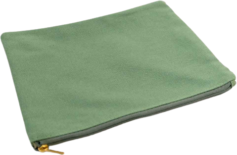 Large blank canvas cosmetic bag - Pastel Green