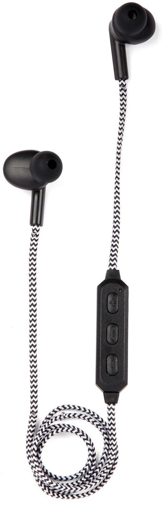 COTTON BRAIDED WIRELESS EARBUDS-BK
