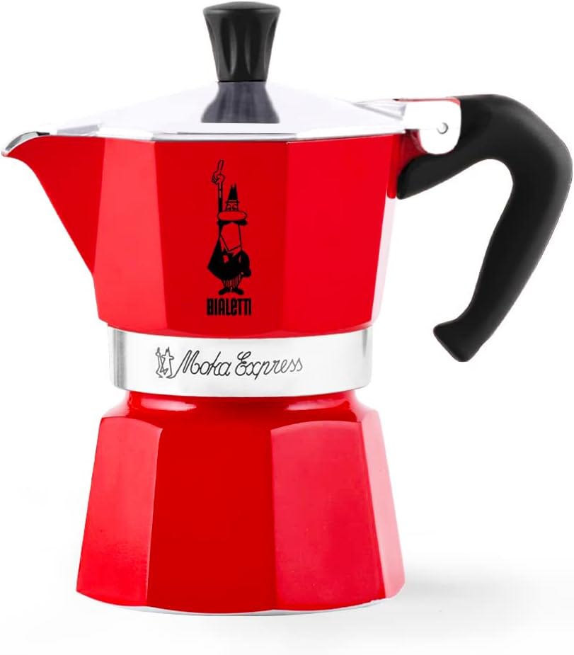 Moka Espresso Maker 3 Cups Red