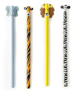 Safari Animal Pencil Set Of 4