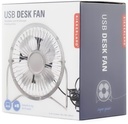 USB Metal Desk Fan - Silver