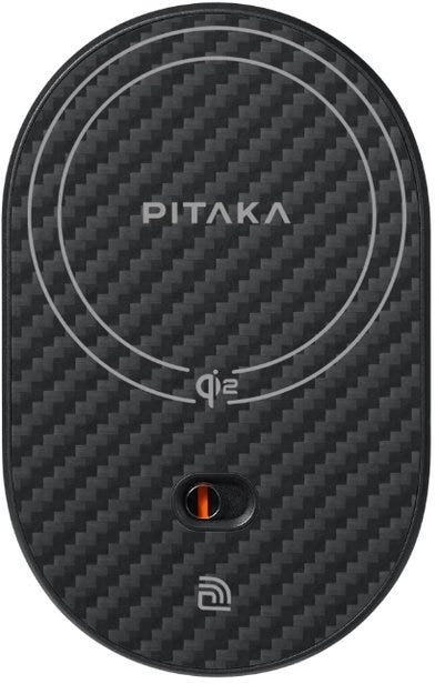 Pitaka MagEZ Carbon Car Mount Pro 2 Qi2-fast wireless charging and NFC functionality-Black