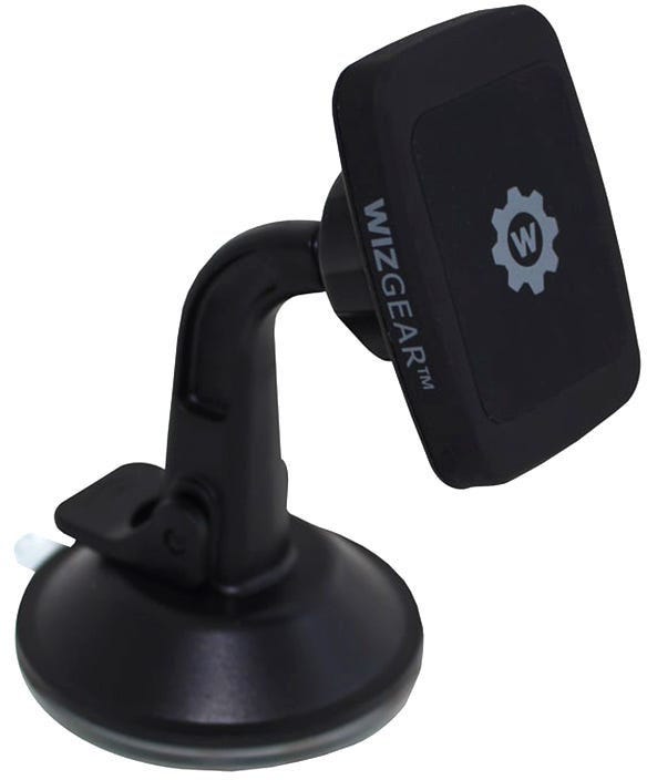 Wixgear Magnetic Windshield And Dashboard Mount 360° Rotate Magnetic For Smartphones Magnet Reversible Tech - Black