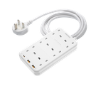 Momax Oneplug 6 Outlet Cube Extension Socket With USB - White