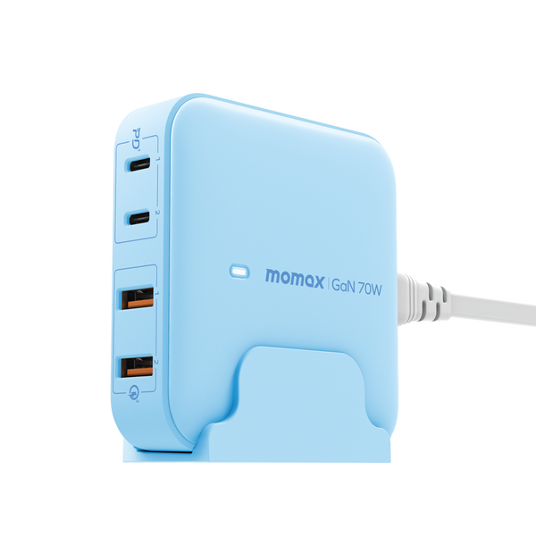 MOMAX ONE PLUG PD 70W GAN 4 PORTS DESKTOP CHARGER UK