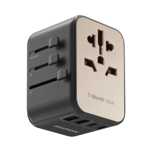 Momax 1World Pd35W 5 Ports Ac Travel Charger Titanium