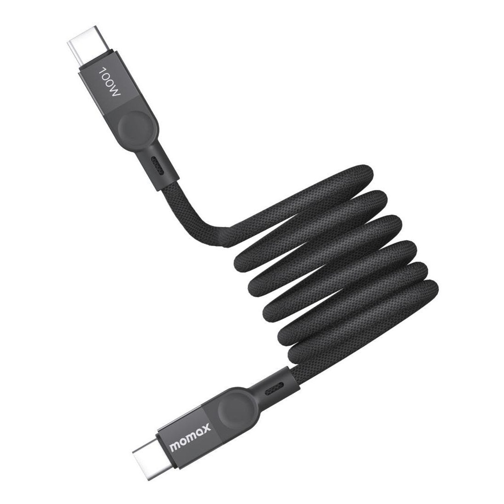 MOMAX ELITE MAG LINK 100W USB-C TO USB-C MAGNETIC CABLE 2M (Color: BLACK)