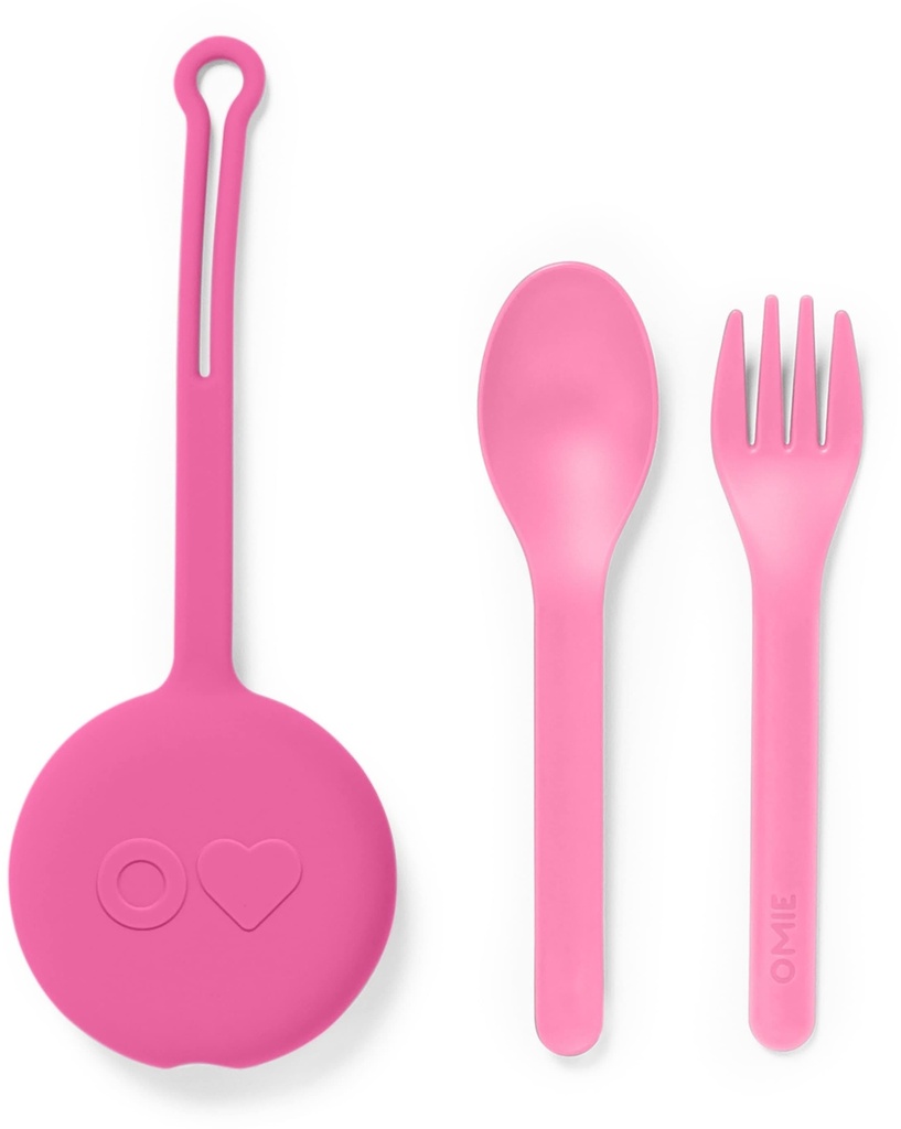 OmiePod & Utensil Set Bubble Pink