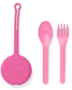 OmiePod & Utensil Set Bubble Pink