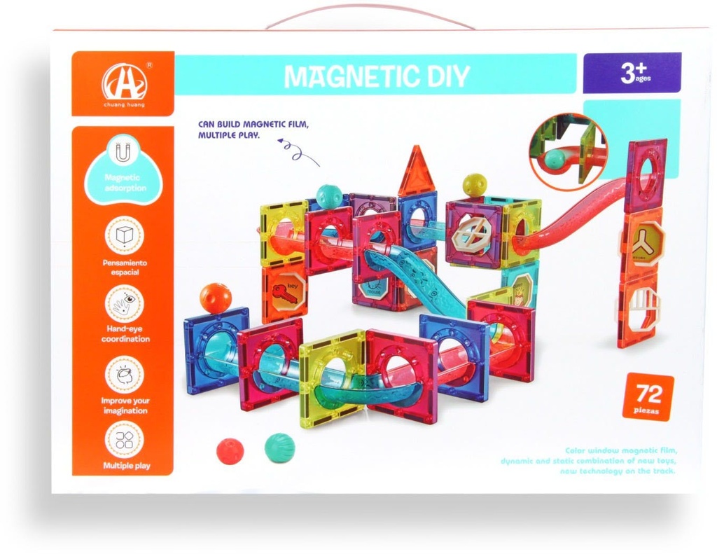 Block Set Magnetic DIY - 72 pcs