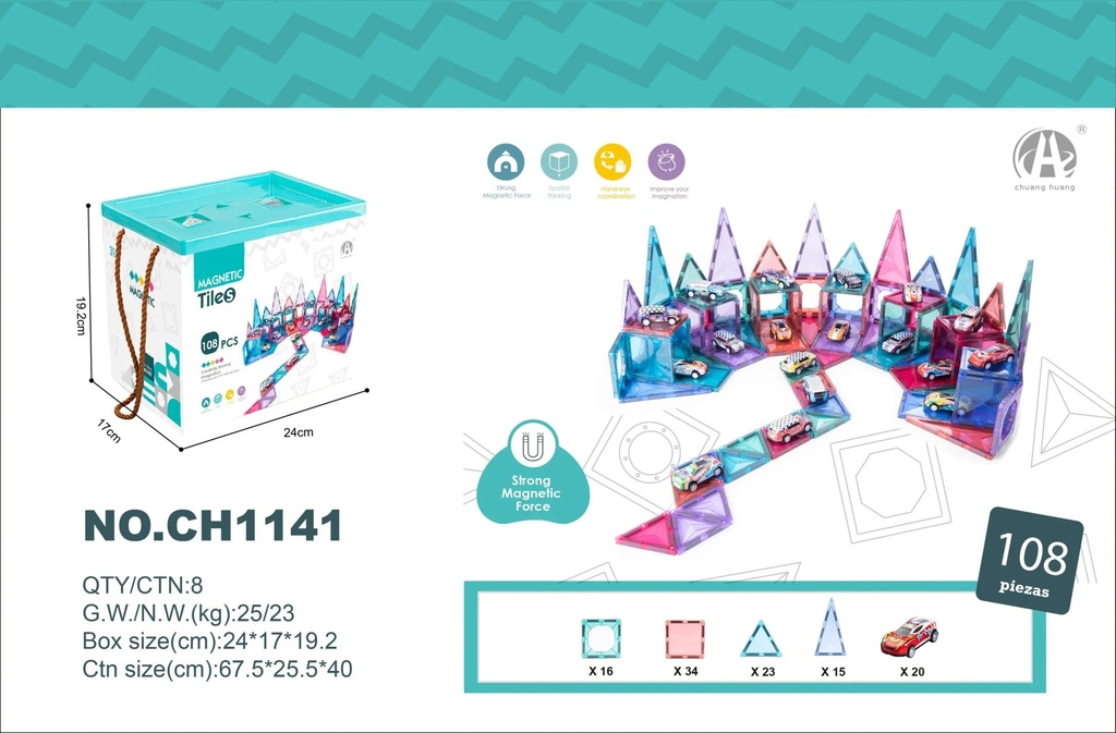 Diamond magnetic parking lot 108PCS
