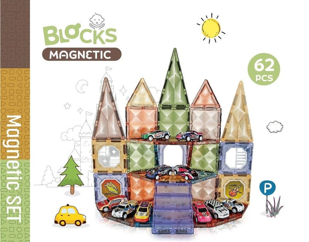 Magnetic Diamond building blocks 62Pcs