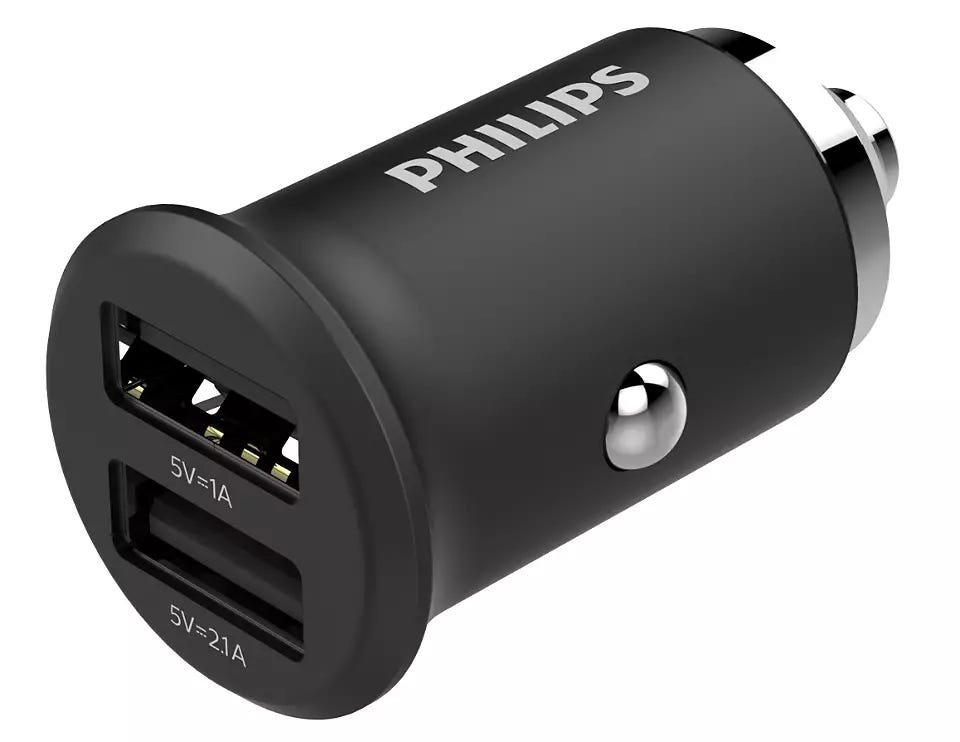 Philips Dual Port 3.1A Car Charger -DLP2520/00 Black