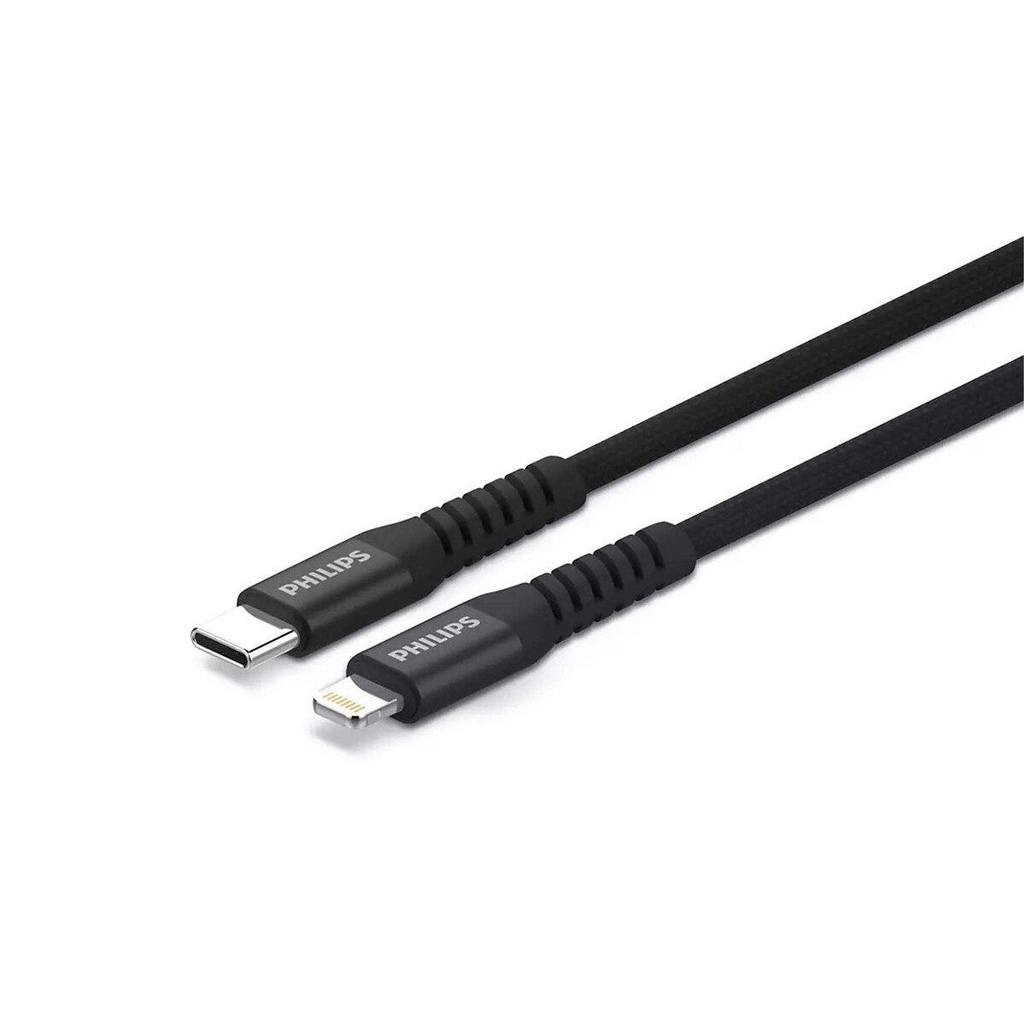 Philips USB-C to Lightning Braided Cable Black 2m -DLC5206L/00 Black