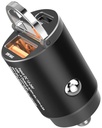 SwitchEasy Powerbuddy 30W Fast Charging 2In1 Car Charger ( USB-C, USB-A) Black