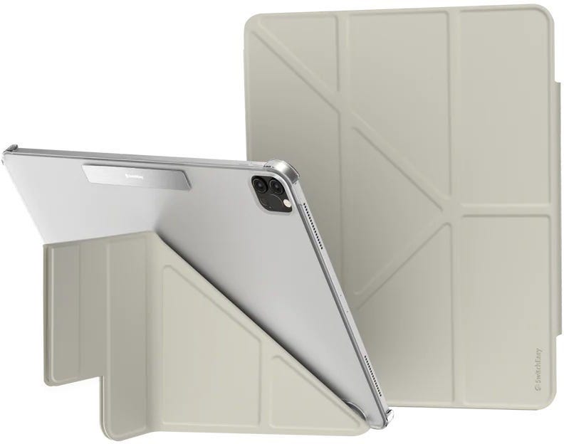 Switch Easy Origami Nude Folding Folio clear hardback case with Pencil Holder For 2021-2018 iPad Starlight
