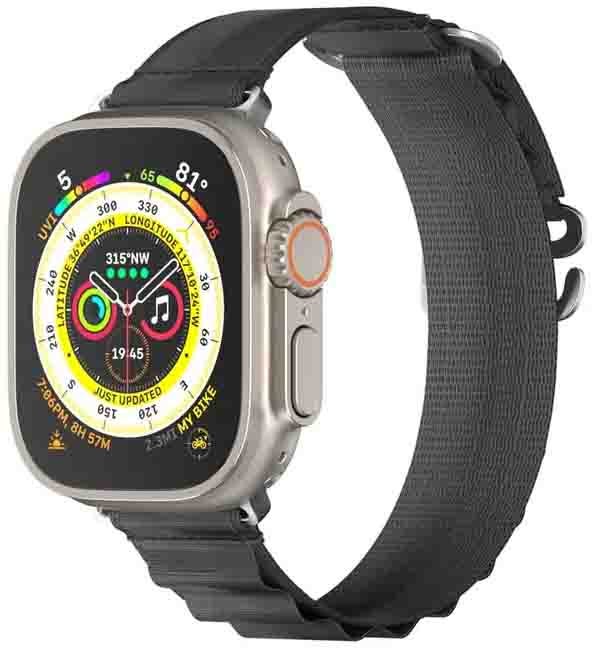 Mageasy Active Sport G-hook Watch Loop for Apple Watch 42/44/45/49mm -Black