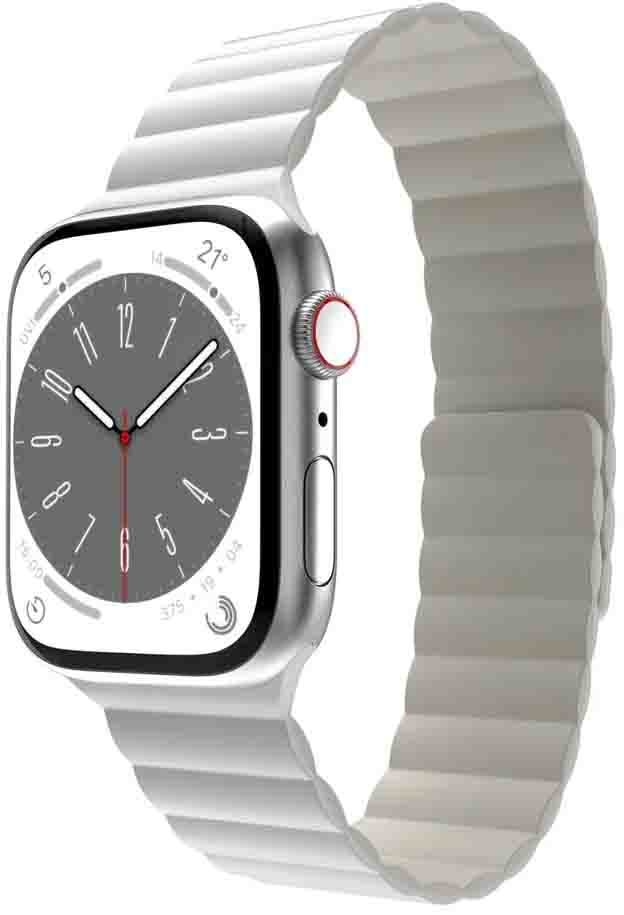 Mageasy Skin Silicone Strong Magnetic Watch Band for Apple Watch 42/44/45/49mm - Skywriting