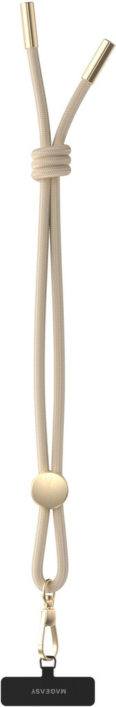 Mageasy Wrist Strap with Strap Card 6mm for Smartphones - Beige