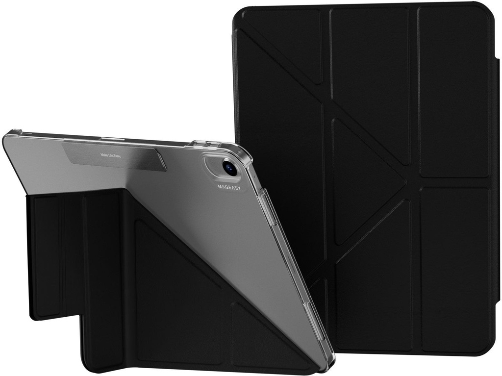 MAGEASY Facet Folding Folio Case for iPad Air 11", M2, stain-resistan - Black