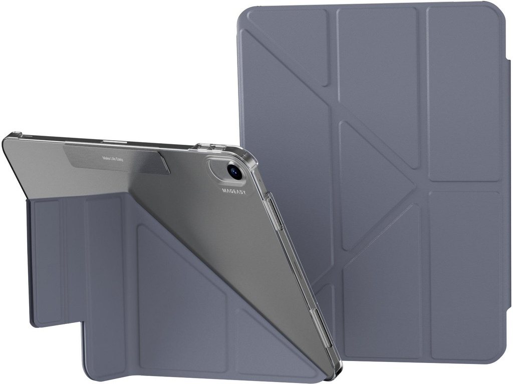 Mageasy Facet Folding Folio Case For Ipad Air 11", M2, Stain-Resistan- Alaskan Blue
