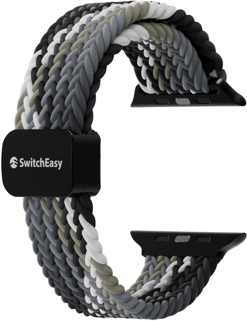 SwitchEasy Candy Braided Nylon Watch Loop with Magnetic Lock for Apple Watch S4~S9 38/40/41mm,Black