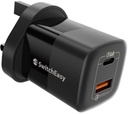 SwitchEasy Power Buddy 40W GaN Fast Charging Wall Charger, 2Port USB-C x 1, USB-A x 1, UK