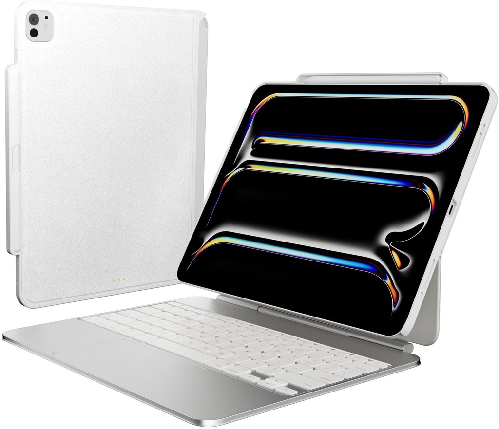 Leather Magnetic Case for 2024 iPad Pro 13" M4-Fully compatible with Apple Magic Keyboard Leather-W