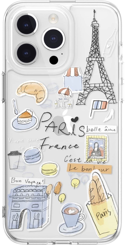 Switcheasy City M Hand-drawn Print Case with Magsafe For iPhone 15 6.7 Pro Max Paris