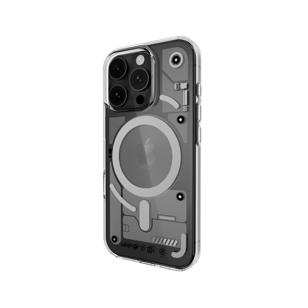 MAGEASY X Ray MagSafe 3D Patterned Shockproof Case for 2024 iPhone 16 pro Transparent