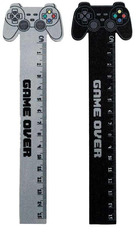Game Over Shaped Top Wooden Ruler (15Cm)