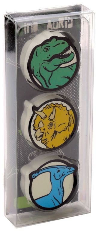 Dinosauria 3 Piece Eraser Set