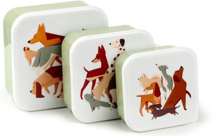 Set Of 3 Lunch Box M/L/Xl Barks Dog