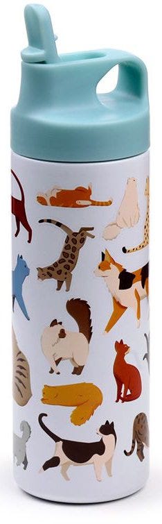 Feline Fine Cats (New) Hot & Cold Flip Top Drinks Bottle 500Ml