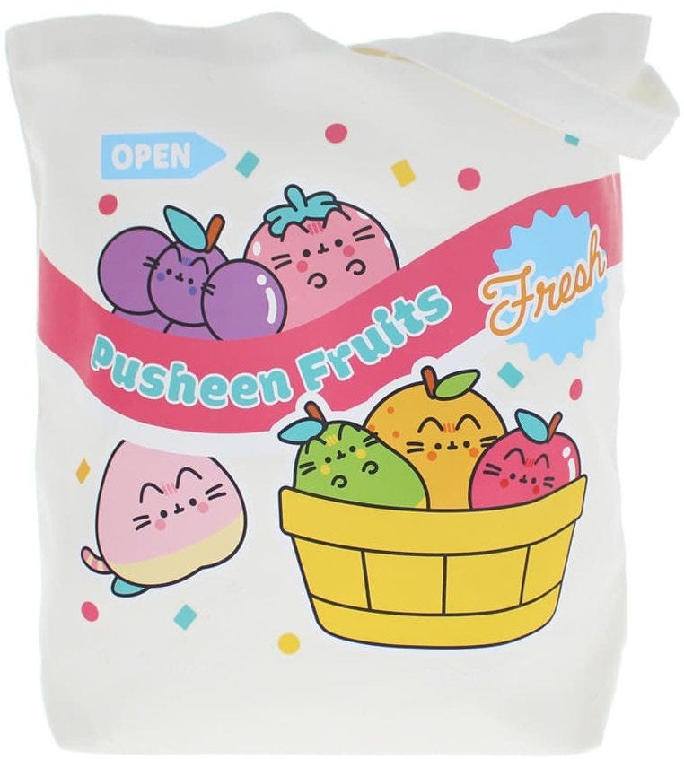 PUSHEEN FRUITS TOTE BAG