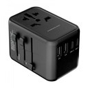 Powerology Universal Multi-Port Travel Adapter PD 65W ( 3X Type-C / 2X USB-A Ports ) - Black