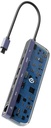 Powerology 7in1 USB-C Multi Hub Crystalline Series Transparent