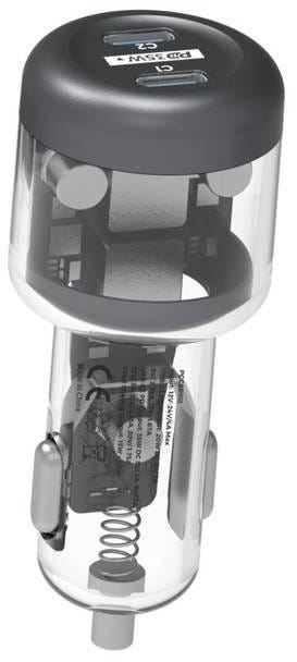 Powerology Ultra-Quick Crystalline Series Car Charger Transparent