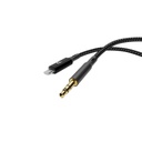 Powerology Braided AUX Lightning Audio Cable (1.2m/4ft) Black
