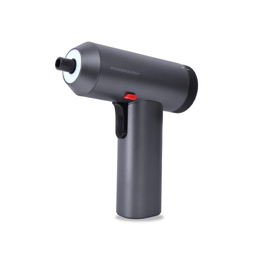 Powerology 30 Bits Electric Screwdriver Gun With Built-In LED Light Space Gray