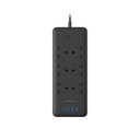 Powerology 6 AC Multi-Port Power Strip 48W Black