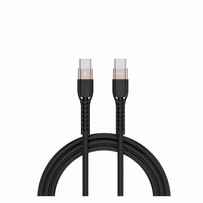 Smartix Premium 60W Cable Connector Silicone For Smartphones/Tablets/Laptop/Headphones/Thunderbolt 1M (USB-C-C) - Black