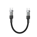 Porodo Braided Cable Transparent USB-C To USB-C Fast Charge & Data 35cm/1.1ft Black