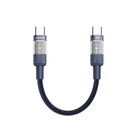 Porodo Braided Cable Transparent USB-C To USB-C Fast Charge & Data 35cm/1.1ft Blue