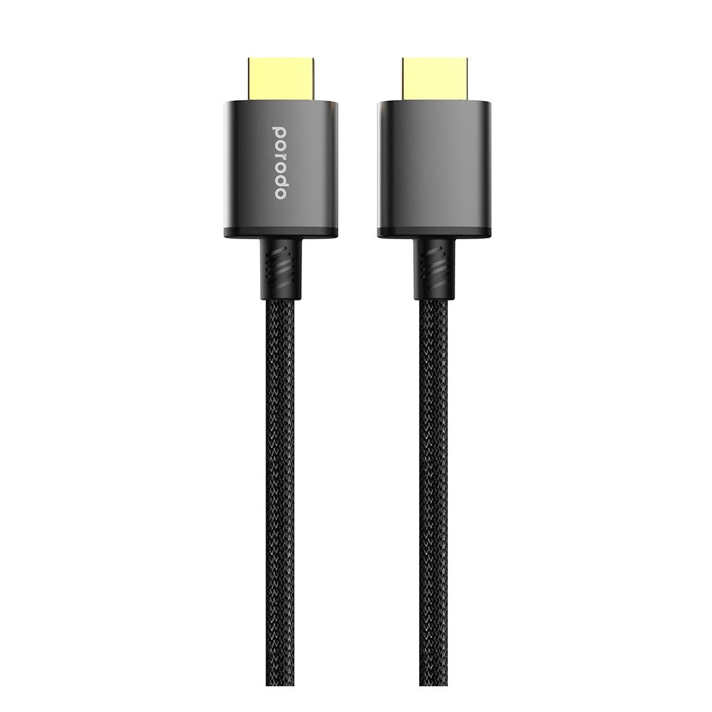 Porodo Braided HDMI Ultra HD Cable(1.8m/6ft) Black